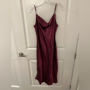 Babaton Burgundy Midi Dress